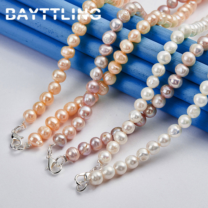 Collier élégant en argent ster - Pearl Trim Chain avis et prix