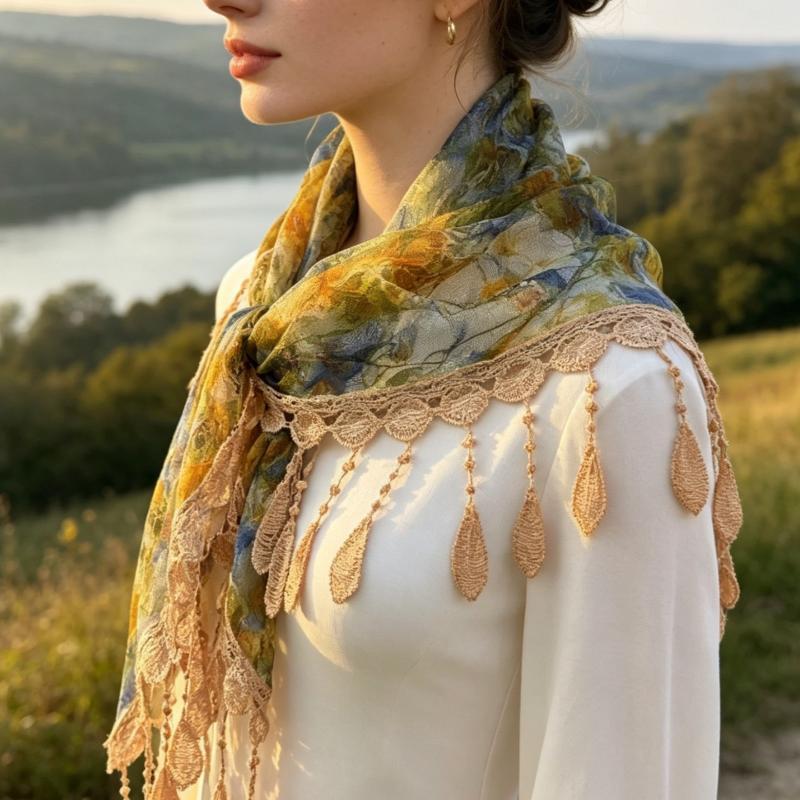 Écharpe triangulaire bohème à  - Tassel Fringe Trim avis et prix